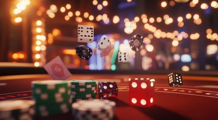 Live blackjack table with dealer and multi-camera studio setup